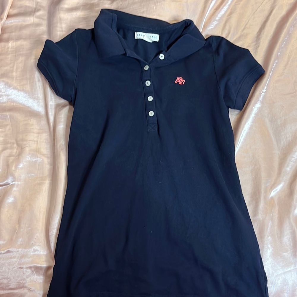 AEROPOSTALE BUTTON UP SHIRTS BLACK AND NAVY